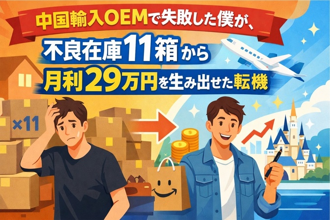 中国輸入OEMで失敗した僕が、不良在庫11箱から月利29万円を生み出せた転機