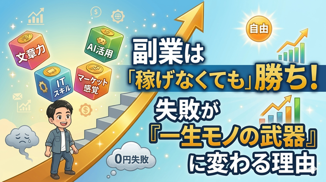 【脱・不安】副業に「もし失敗しても」あなたが絶対にトクをする理由🔰