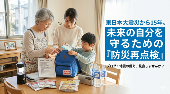 東日本大震災から15年。未来の自分を守るための『防災再点検』
