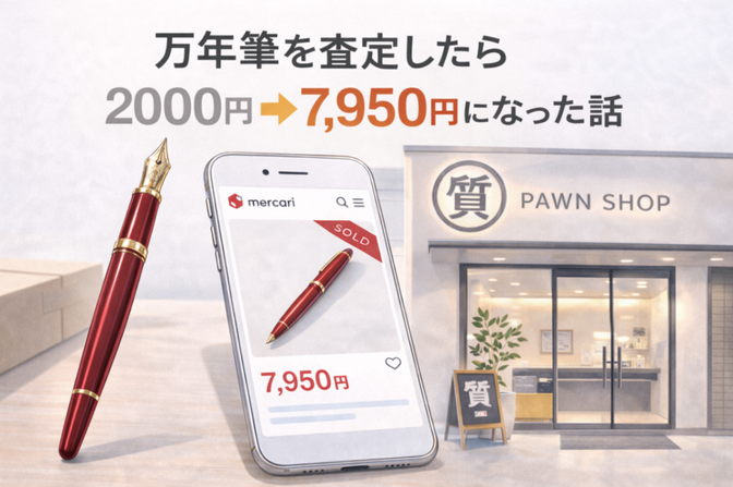 万年筆を査定したら 2,000円 → 7,950円になった話し