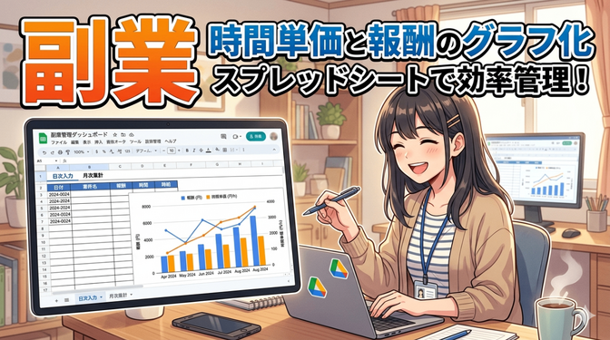 副業の時間単価と報酬をグラフ化しよう