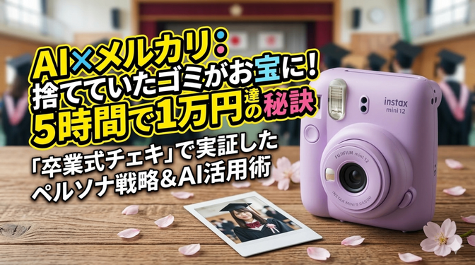 【AI×メルカリ】ブログのスキルを物販に転用！ペルソナ設定×最新AIで不用品を1万円に変える方法