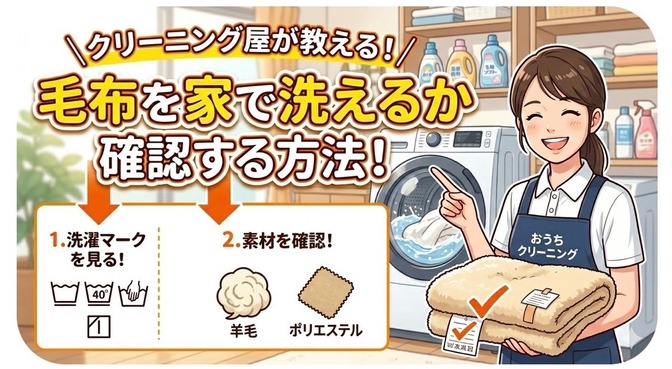 クリーニング屋が教える！！毛布を家で洗えるか確認する方法！