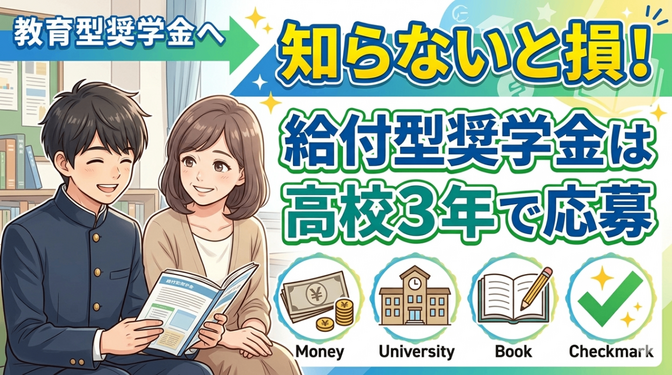 知らないと損！給付型奨学金は高校3年で応募