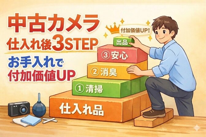 中古カメラ仕入れ後３STEP お手入れで付加価値UP