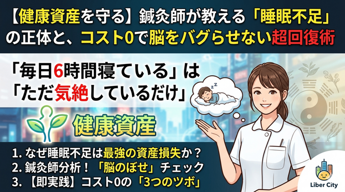 【健康資産を守る】鍼灸師が教える「睡眠不足」の正体と、コスト0で脳をバグらせない超回復術