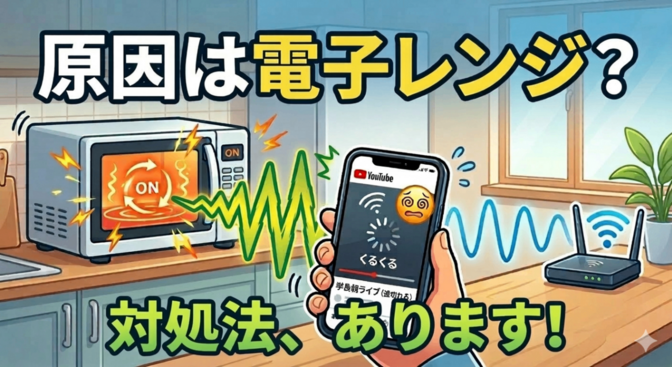 YouTubeライブが途切れる原因は「電子レンジ」かも？