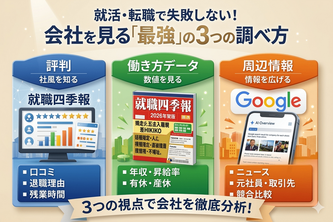 就活・転職で失敗しない！会社を見る「最強の3つの調べ方」