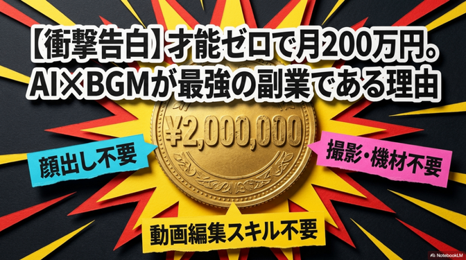 【才能不要】音楽センスゼロで「AI×BGM動画」で月200万円を稼ぎ出した5つの衝撃的な戦略