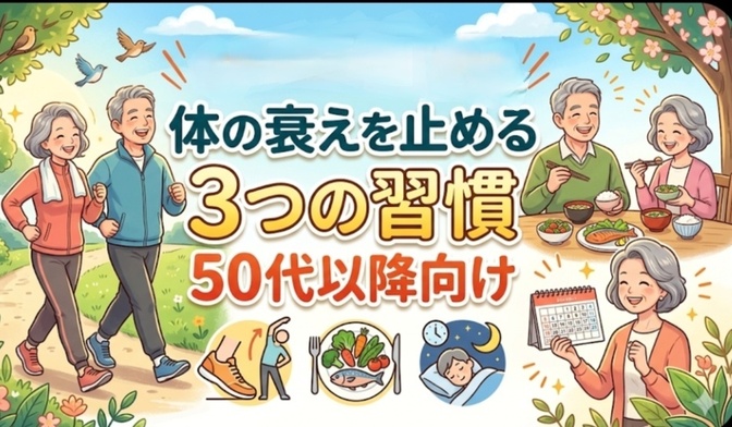 体の衰えを止める3つの習慣  50代以降向け