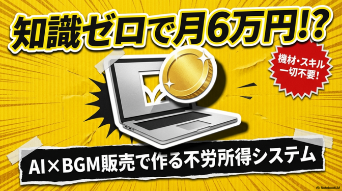 【知識ゼロから月6万円】AI音楽生成で「売れるBGM」を量産するストックビジネスの新戦略