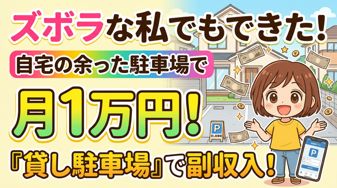 自宅の余った駐車場で月1万円！ズボラな私でも「貸し駐車場」で副収入を得た話