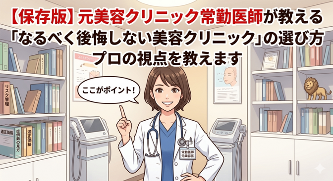【保存版】元美容クリニック常勤医師が教える「なるべく後悔しない美容クリニック」の選び方！プロの視点