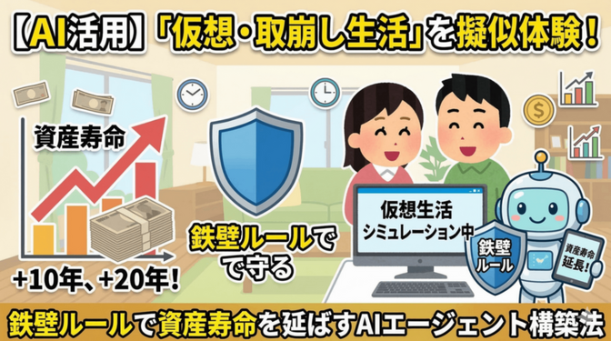 【AI活用】「仮想・取崩し生活」を擬似体験！鉄壁ルールで資産寿命を延ばすAIエージェント構築法