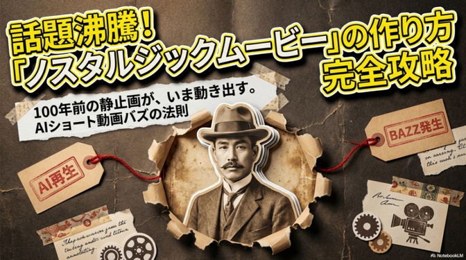 【才能不要】AIで時を止めた肖像画が動き出す「ノスタルジックムービー」制作の衝撃と技法