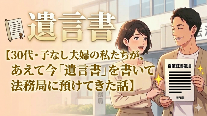 30代・子なし夫婦の私たちが、あえて今「遺言書」を書いて法務局に預けてきた話