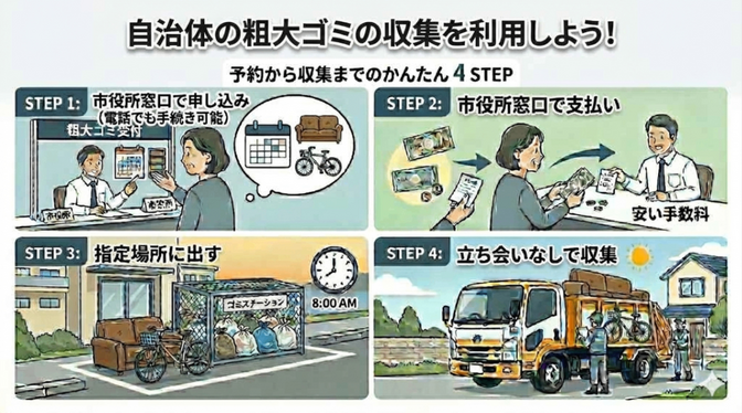 なるべく安く済ませたいなら！自治体の粗大ゴミの収集を利用しよう！！収集までの流れを詳しく解説★