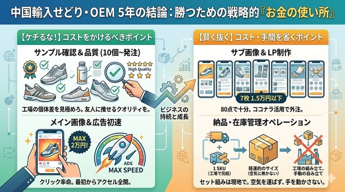 中国輸入せどり・OEMを5年やってわかった、勝つための戦略的『お金の使い所』