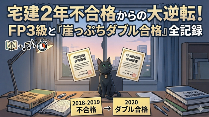  宅建2年連続不合格からの大逆転！FP3級との「崖っぷちダブル合格」全記録