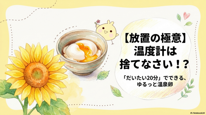 【放置の極意】温度計は捨てなさい！？「だいたい20分」でできる温泉卵