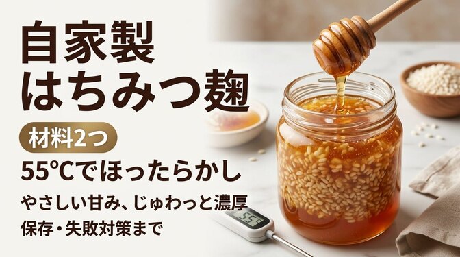 自家製はちみつ麹｜材料2つ・低温55℃で仕込む甘味調味料の完全レシピと保存ガイド