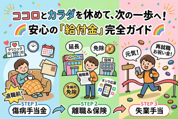退職おめでとう！傷病手当＋失業手当＋再就職手当＋税金などなどから身を守るめんどうな手順解説