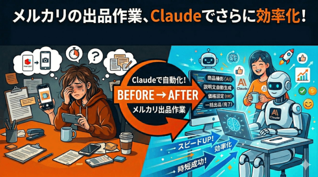 コピペ地獄から解放！メルカリ出品をClaude Coworkに丸投げしたらここ