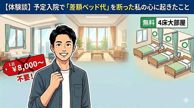 【体験談】予定入院で「差額ベッド代」を断った私の心に起きたこと