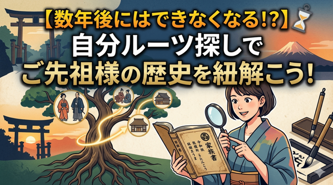 【数年後には調べることができなくなる！？】究極の自分ルーツ探しでご先祖様の歴史を紐解こう！