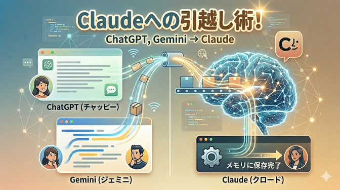Claudeへの引越し術！ChatGPTやGeminiの会話も引き継いで「自分専用AI」に育てる方法