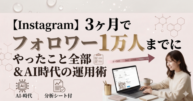 【3ヶ月でフォロワー1万人】Instagramでやったこと＆AI時代の運用術（分析シート付）