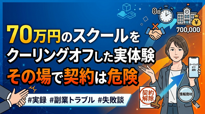 その場で契約は危険！70万円のスクールをクーリングオフした実体験