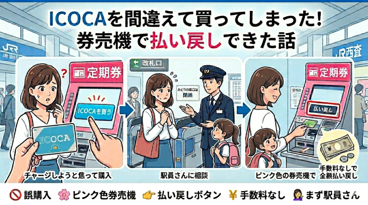 ICOCAを間違えて買ってしまった！券売機で払い戻しできた話｜リベ 
