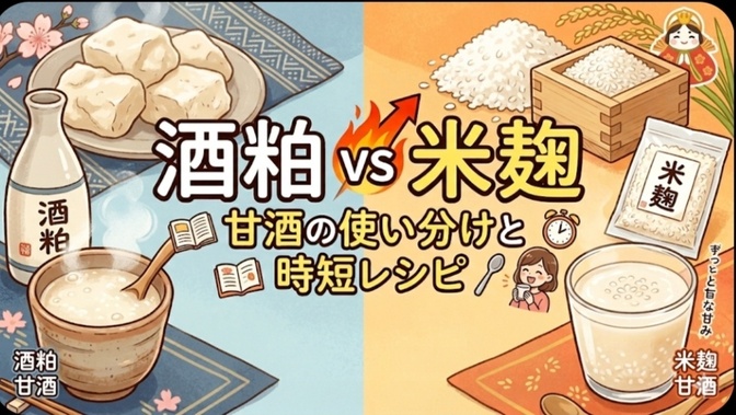 酒粕 vs 米麹  それぞれの甘酒の使い分けと時短レシピ