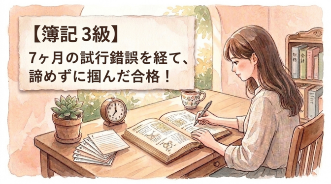 【簿記3級】7ヶ月の試行錯誤を経て、諦めずに掴んだ合格！