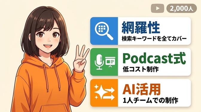 【YouTube】3ヶ月・92本で登録者2,000人超え ─ ニッチジャンルでやった3つのこと