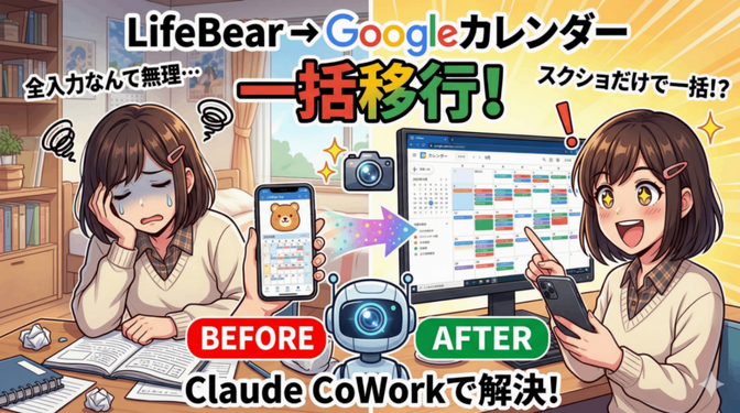 【Claudeで全自動】スクショを撮るだけ！カレンダーアプリをGoogleへ爆速移行する新常識