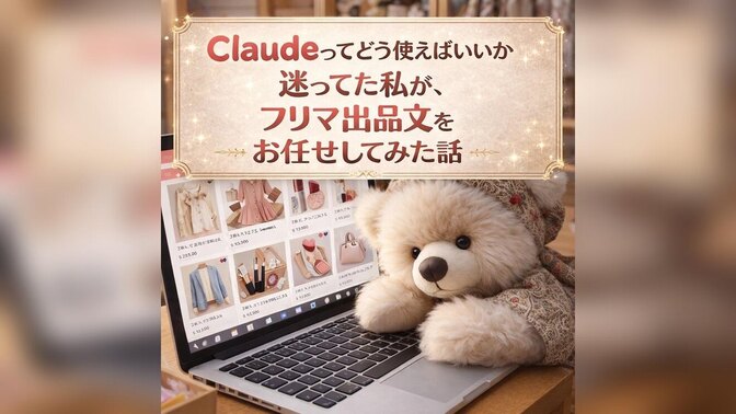 Claudeってどう使えばいいか迷ってた私が、フリマ出品文をお任せしてみた話