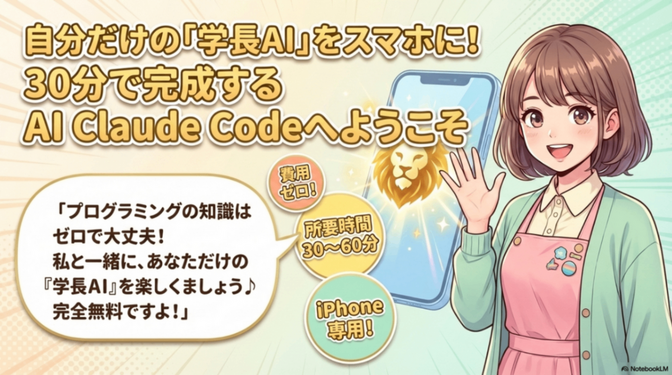 自分だけの「学長AI」をスマホに！30分で完成するAI ClaudeCodeへようこそ