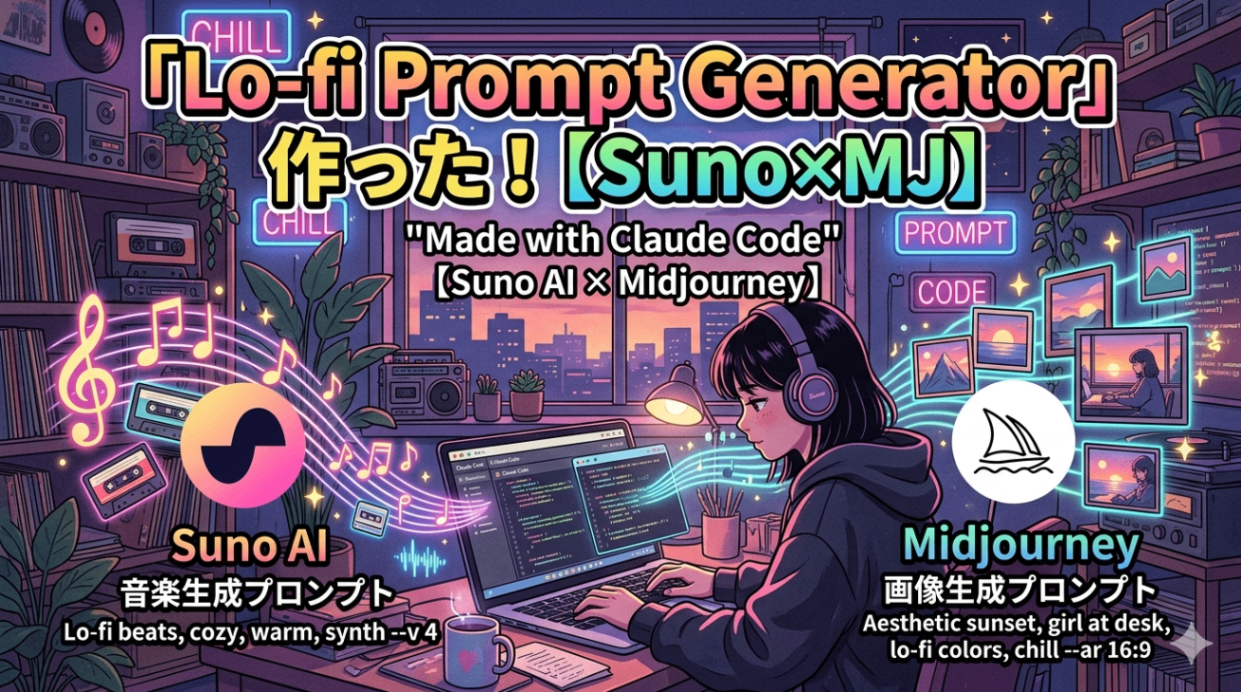Lo-fi Prompt GeneratorをClaude Codeで作った【Suno×MJ】｜リベシティノウハウ図書館