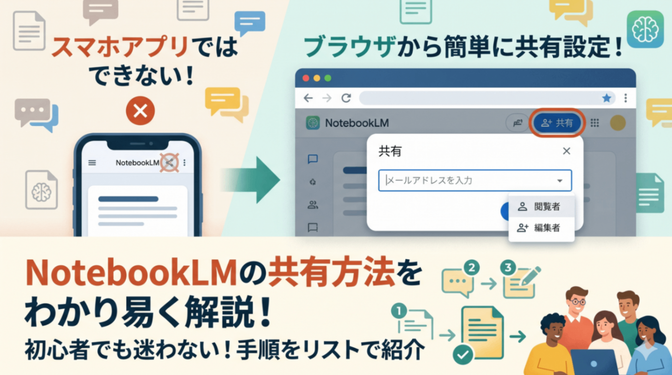 NotebookLMのノートブックを共有する方法！