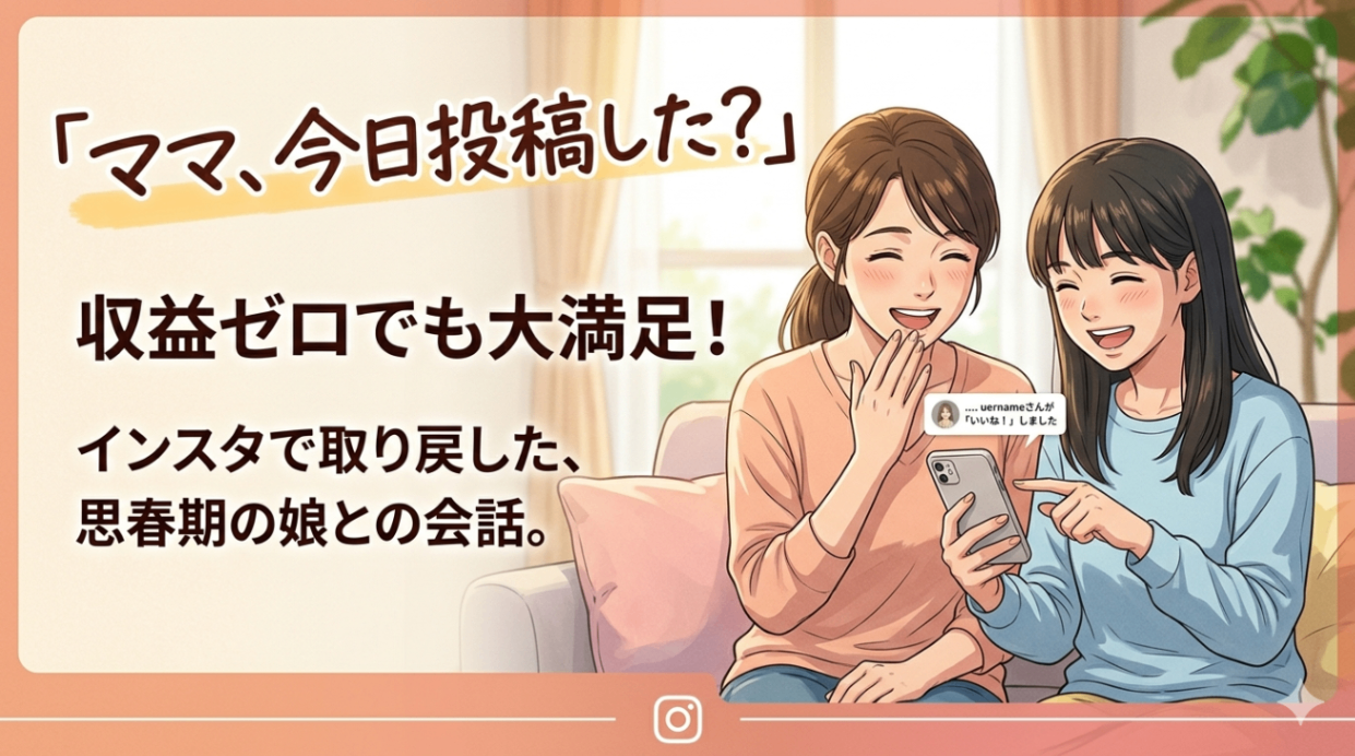 収益ゼロでも大満足。私がインスタで手に入れた“親子の会話”