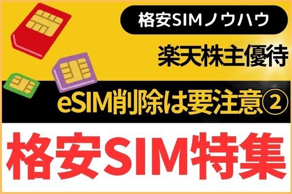 【格安SIM】楽天株主eSIM削除は要注意②