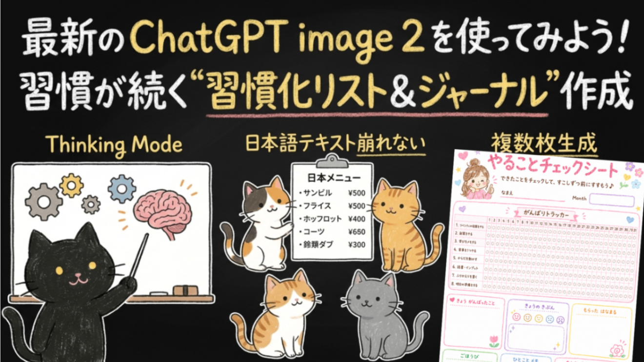 最新のChatGPT image 2 を使ってみよう！習慣化リスト＆ジャーナル作成
