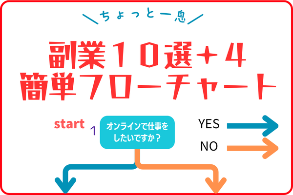 【ちょっと一息】副業１０選＋４　簡単フローチャート