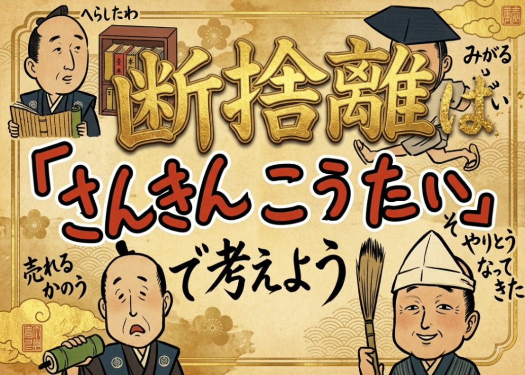断捨離は「さんきんこうたい」で考えよう｜リベシティノウハウ図書館