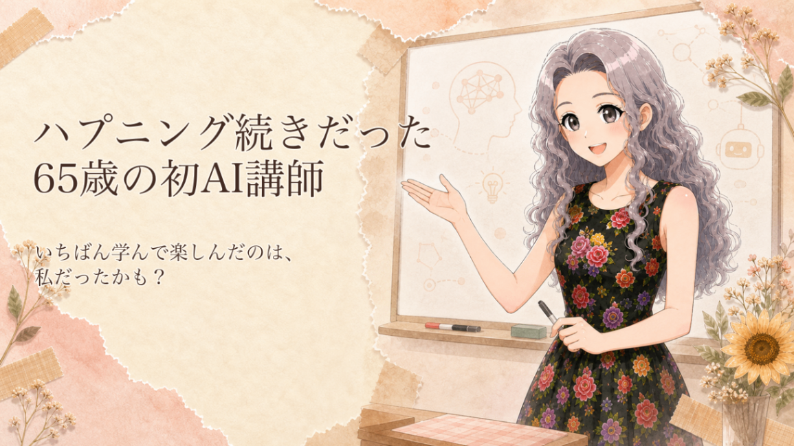 ハプニング続きだった65歳の初AI講師 — いちばん学んで楽しんだのは、私だったかも？
