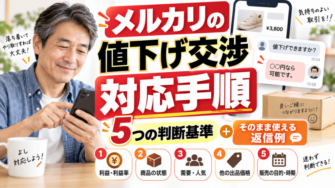 メルカリの値下げ交渉への対応手順｜5つの判断基準とそのまま使える