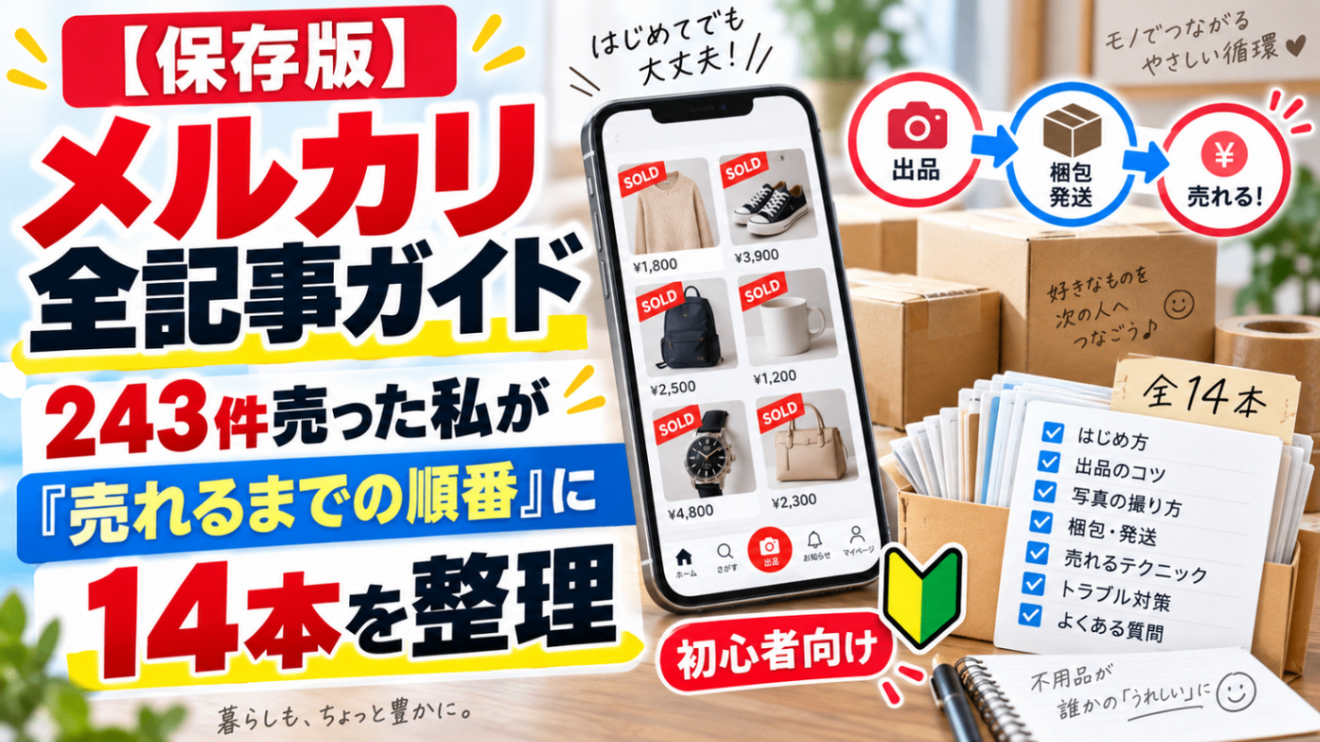 保存版】メルカリ全記事ガイド｜243件売った私が「売れるまでの順番