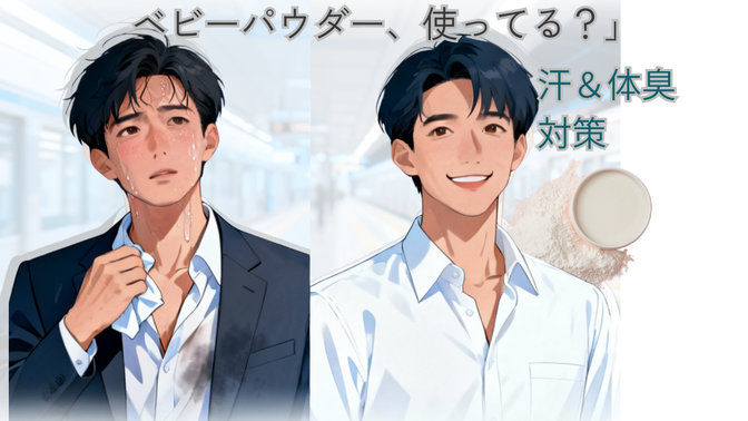 ノウハウ図書館実践記録＃５　ビジネスマンの味方！ベビーパウダーで快適オフィスライフ